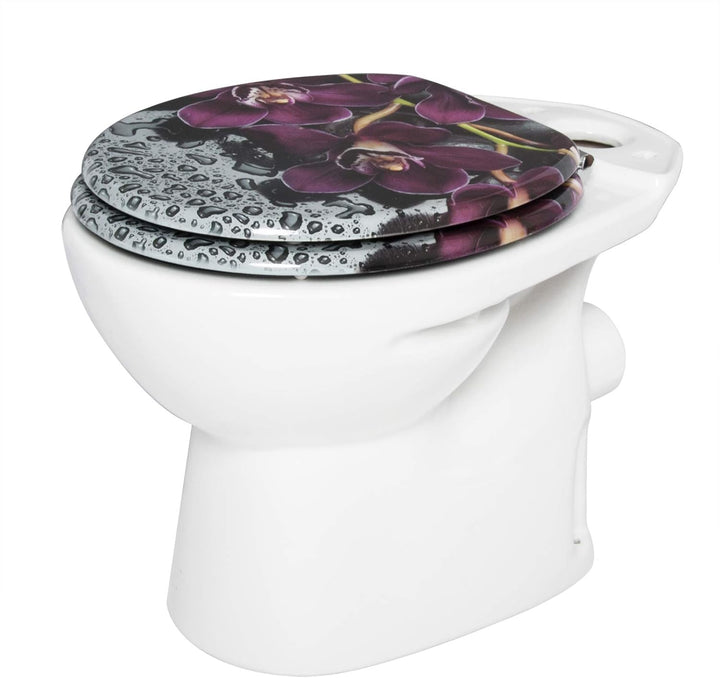 WOLTU #2 Premium WC-Sitz Toilettensitz mit Absenkautomatik, MDF Holzkern, Softclose Scharnier, Antib
