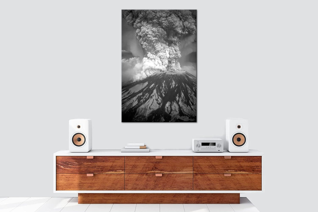 deyoli Mount St Helens Vulkanausbruch Format: 80x60 Effekt: Schwarz&Weiss als Leinwandbild, Motiv fe