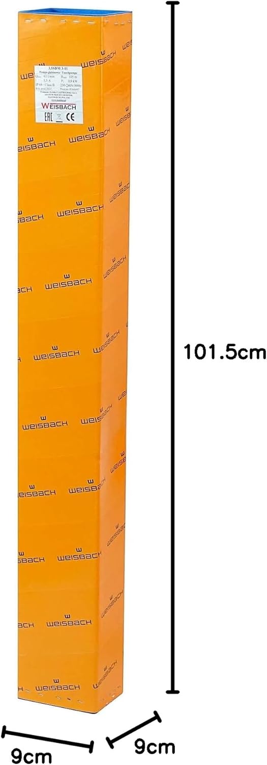 3,5" WEISBACH Tiefbrunnenpumpe 90mm sandresistent 0,8 kW 6300l/h 6,3 bar