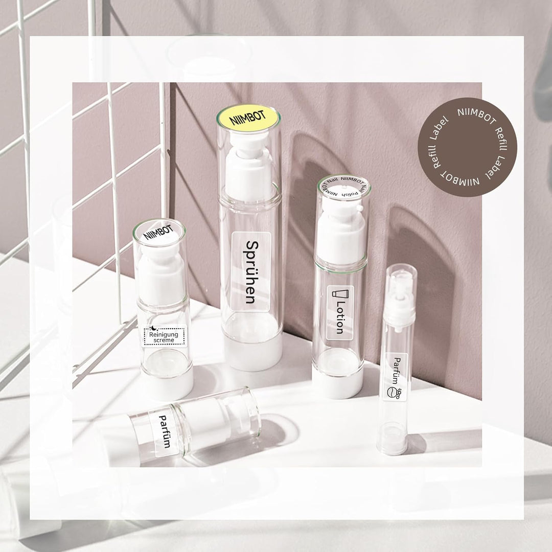 NIIMBOT Thermo Etiketten Selbstklebend, 12 x 30mm Etikettendrucker Thermopapier Kompatibel mit dem D