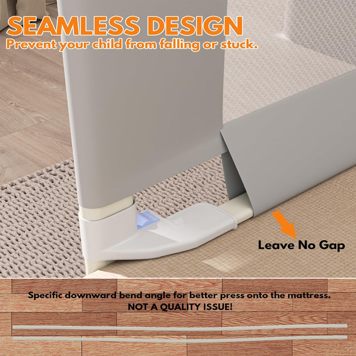 Tubiaz 200cm Bettgitter Rausfallschutz, Kinderbettgitter Höhenverstellbar 70-98cm, Bettschutzgitter