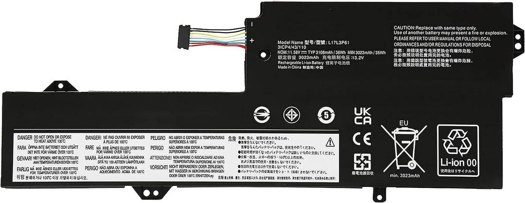 PUGASR L17L3P61 Laptop Akku Kompatibel mit Lenovo IdeaPad Yoga 720-12IKB 330-11IGM 320S-13IKB Flex 6