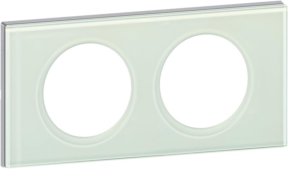 Legrand Céliane Rahmen für 2 Steckdosen, Transparent, LEG69312 Verre Kaolin, Verre Kaolin
