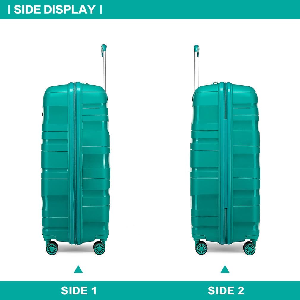 KONO Handgepäck Trolley Koffer 55cm Leicht Hartschalenkoffer Reisekoffer mit 4 Rollen und TSA Schlos