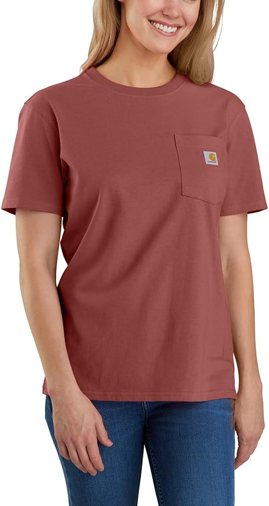 Carhartt Loose Fit Heavyweight Short-Sleeve K87 Pocket T-Shirt, Braun