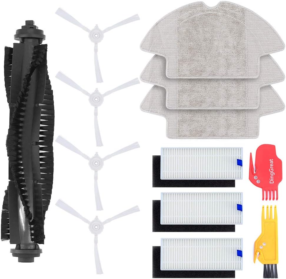 DingGreat Ersatzteil Kits für 360 S6 Staubsauger Roboter Zubehör - 1 Hauptbürste, 4 Seitenbürsten, 3