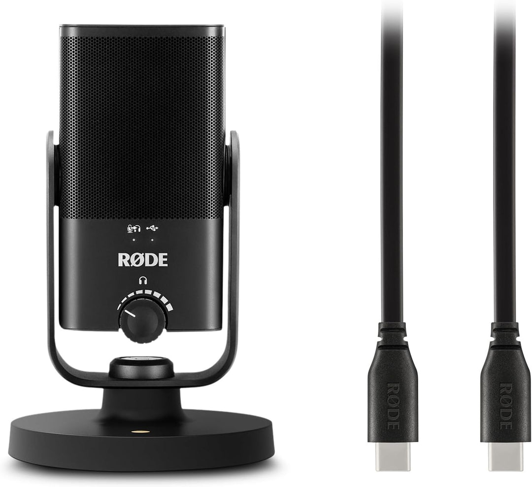 RØDE NT-USB Mini-Kondensator-USB-Mikrofon in Studioqualität + SC17 USB-C-auf-USB-C-Kabel (1,5 m - An