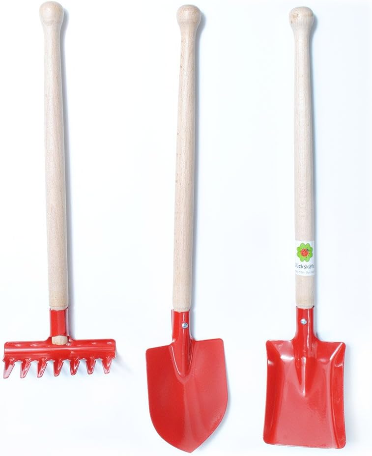 Glückskäfer 535394 Gartengeräte-Set 3teilig 39cm, rot