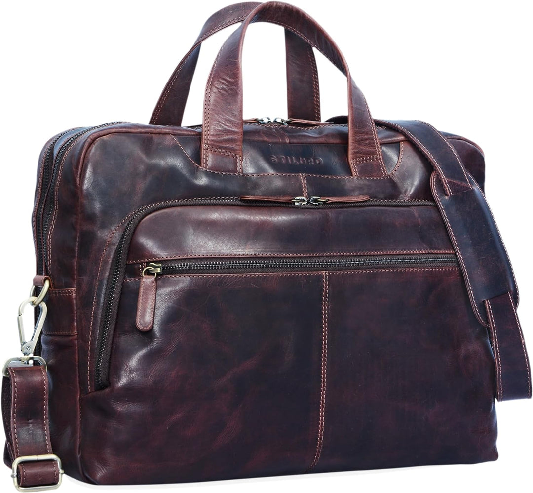 STILORD 'Lias' Echtleder Umhängetasche für Herren - Stilsicher ins nächste Meeting Kara - Braun, Kar