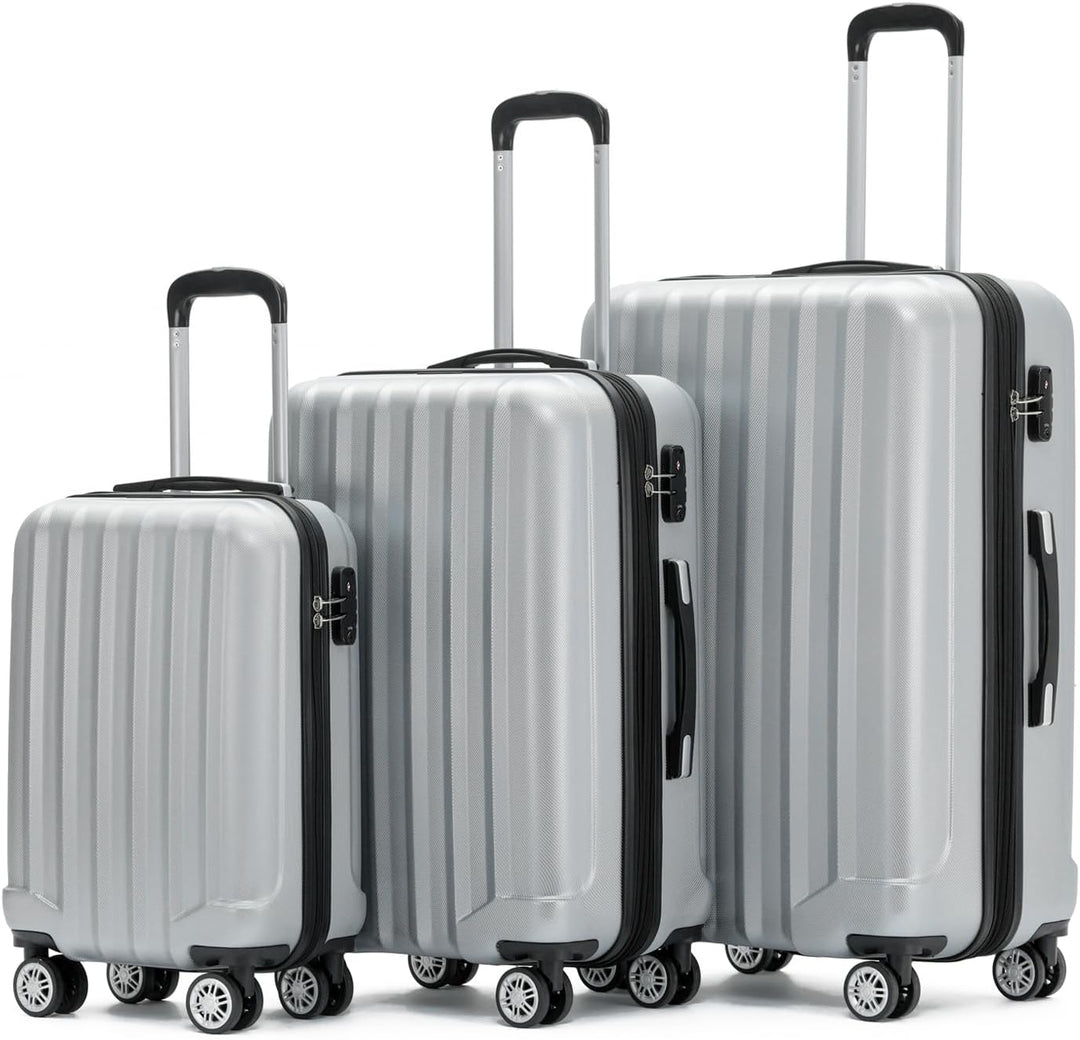 BEIBYE TSA-Schloss 2080 Zwillingsrollen 3 TLG. Reisekofferset Koffer Kofferset Trolley Trolleys Hart