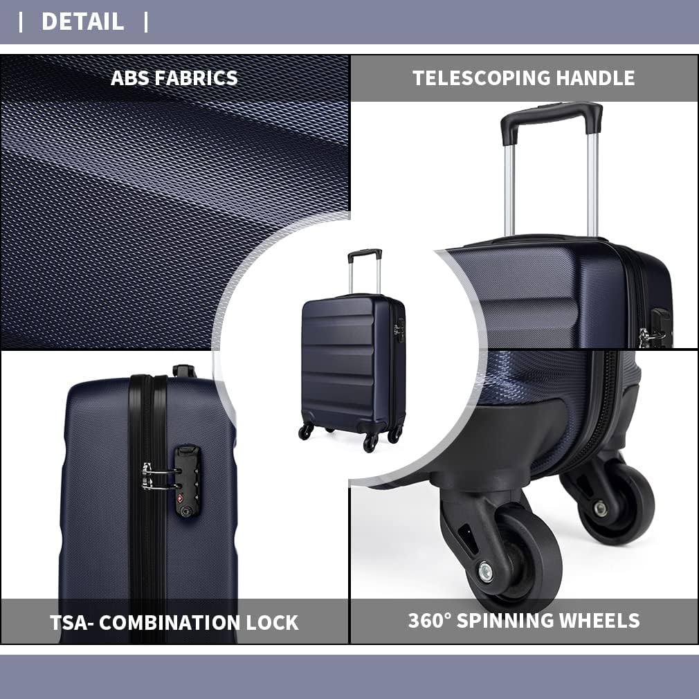 KONO Handgepäck Koffer Klein Reisekoffer mit Rollen und TSA Schloss, Koffer Trolley Handgepäck Flugz