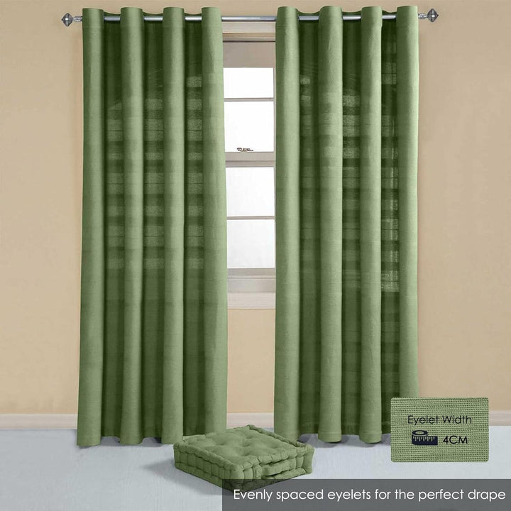 Homescapes handgewebter Vorhang Rajput im 2er Set in Grün, 170 x 230 cm (Breite x Länge), Ösenvorhan