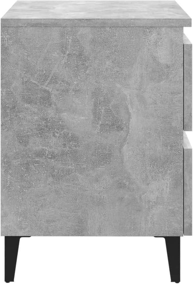 FIRBNUS Bedside Table Nachtkonsole Beistelltisch mit Stauraum Night Stand Nachttisch Betongrau 40x35