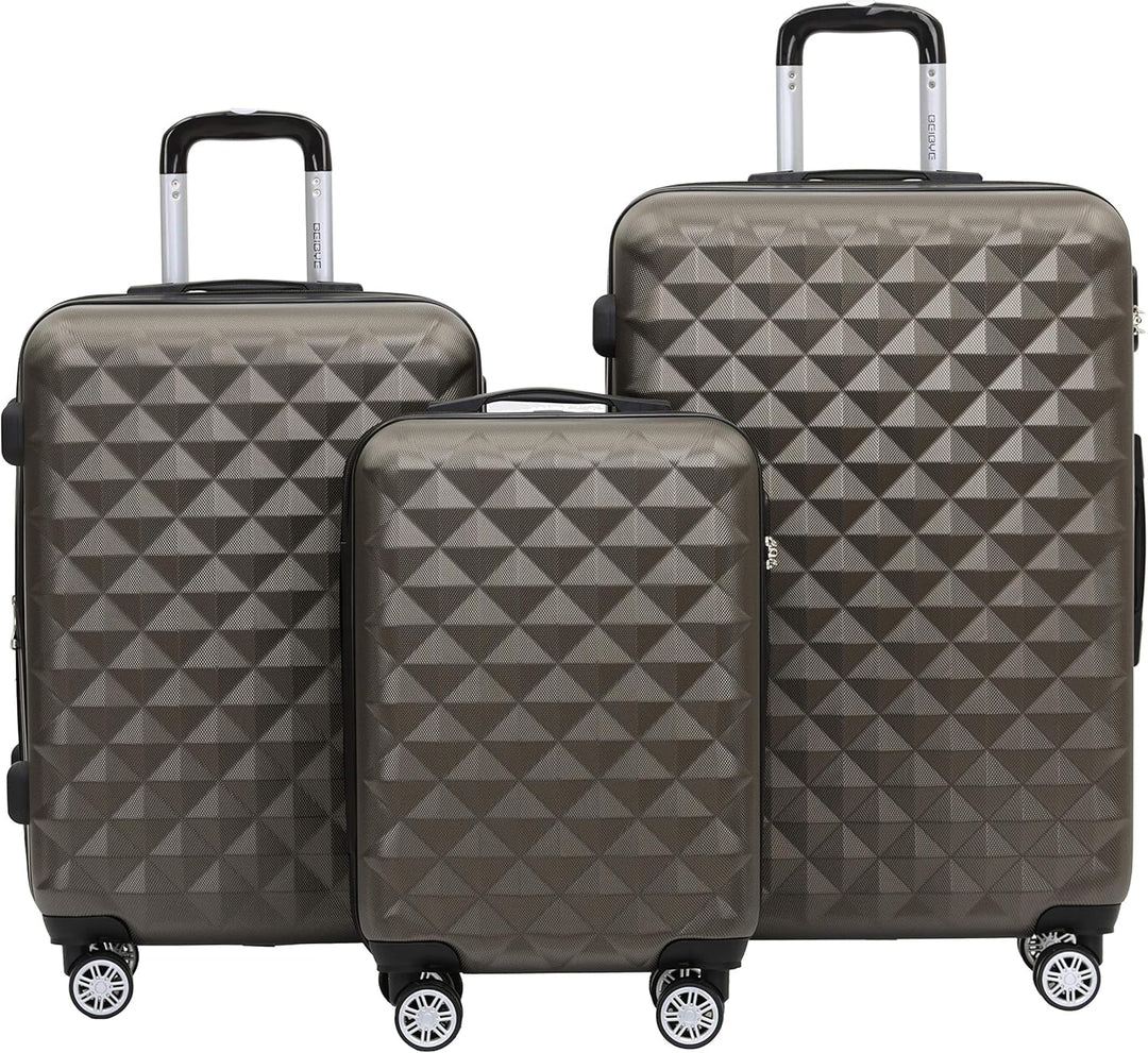 BEIBYE Trolley Koffer Reisekoffer Reisekofferset Gepäckset Kofferset 4 Zwillingsrollen Hartschale (C