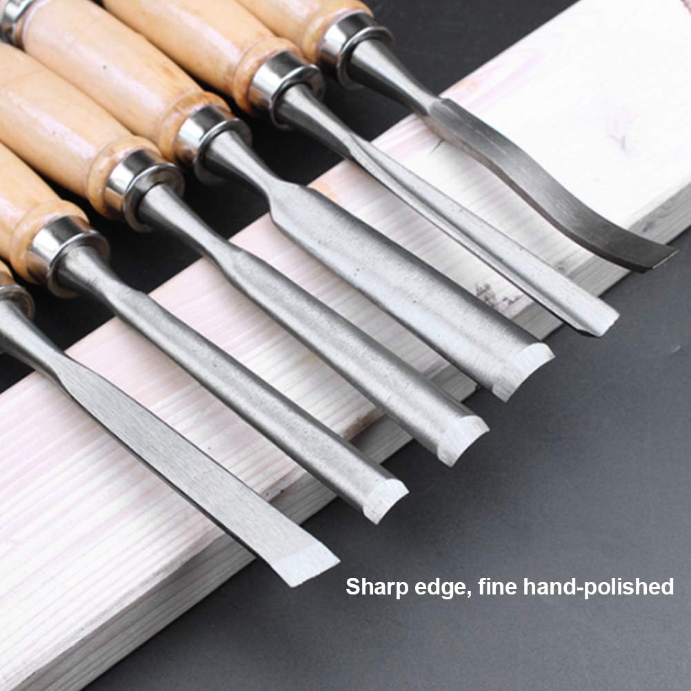 TIMESETL 14Stück Hohlbeitel Stechbeitel Meissel Set, Stechbeitelsatz Holzschnitzerei Hand Meissel We