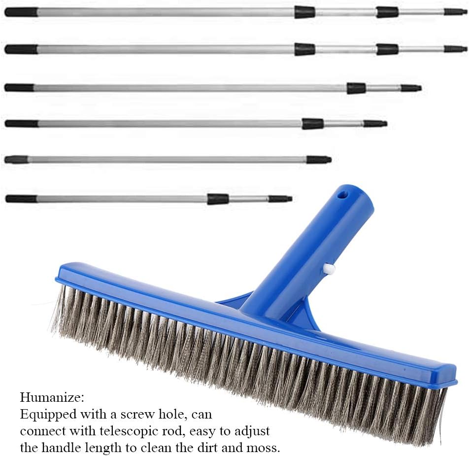 10Inch Poolbürste Beckenbürste Poolreiniger Handreiniger Schwimmbadzubehör Kunststoff Stahl für Teic