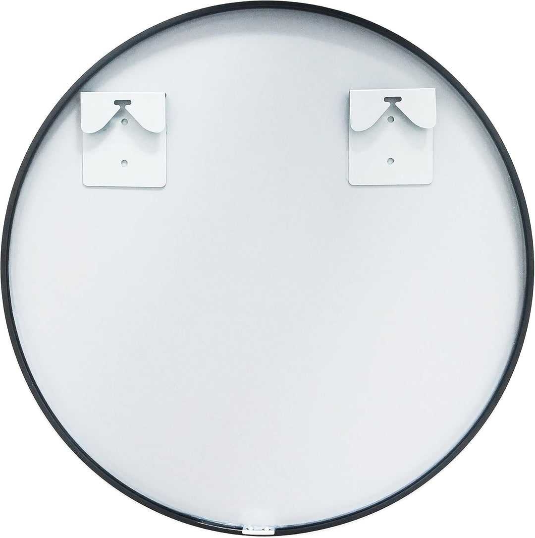 MIQU Badezimmerspiegel 70 x 70 cm Badspiegel ohne Beleuchtung Rund Spiegel Schwarz Metallrahmen Wand