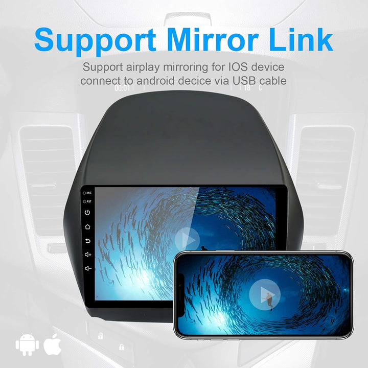 EZoneTronics Android 10.1 für Hyundai Tucson IX35 2011-2015 Autoradio Stereo Head Unit 10 Zoll Touch