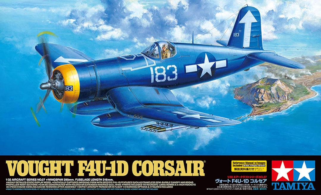TAMIYA TAM60327 300060327 11689 Vought F4U-1D Corsair Plastic Model Airplane Kit Probellerflugzeug