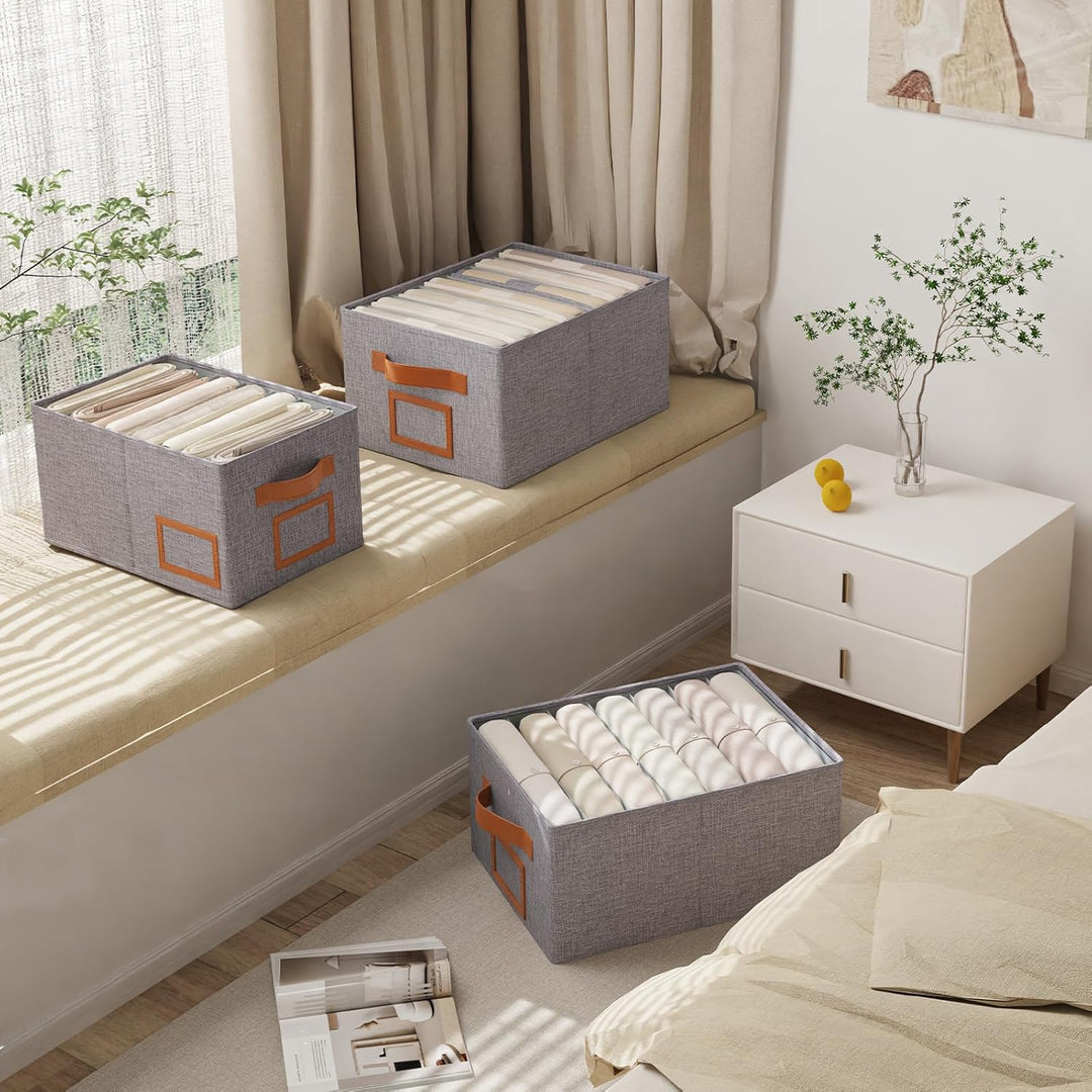 OUTBROS 3 Stück Schubladen Ordnungssystem Kleiderschrank Schrank Organizer Faltbare Aufbewahrungsbox