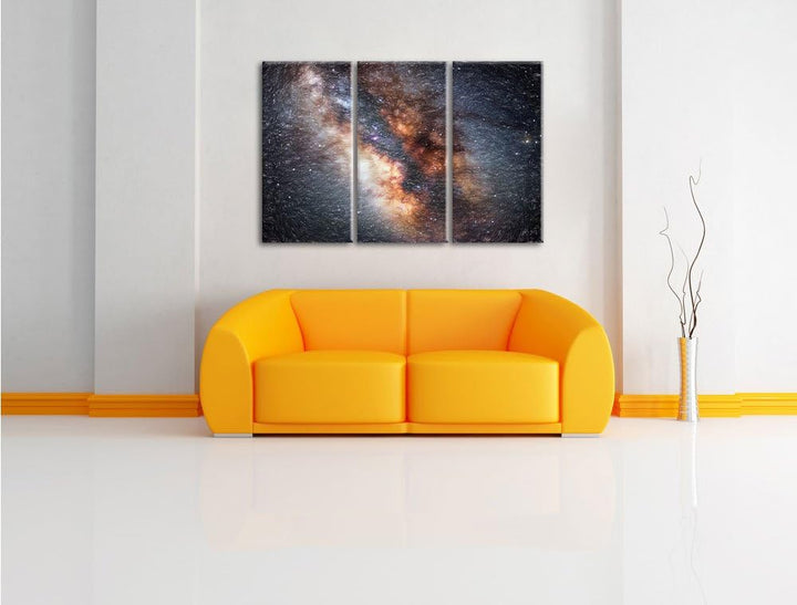 Pixxprint Zentrum der Milchstrasse als Leinwandbild | Grösse: 3 Teilig (120x80) | Wandbild| Kunstdru