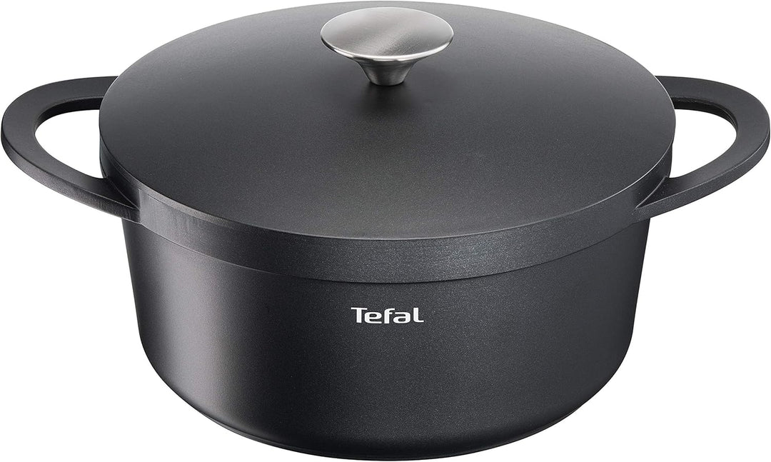 TEFAL TRATTORIA Schmortopf 24 cm, Bräter aus Alugus, antihaft beschichteter Topf, gute Wärmespeicher