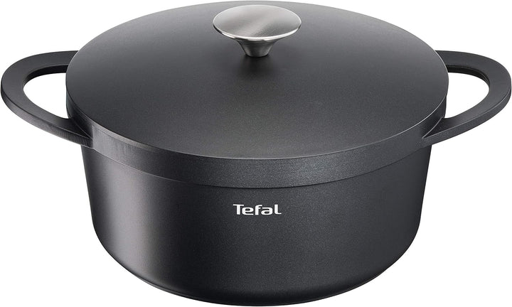 TEFAL TRATTORIA Schmortopf 24 cm, Bräter aus Alugus, antihaft beschichteter Topf, gute Wärmespeicher