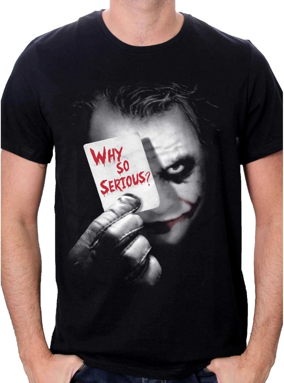 Batman Herren Joker Why So Serious T-Shirt L Schwarz, L Schwarz