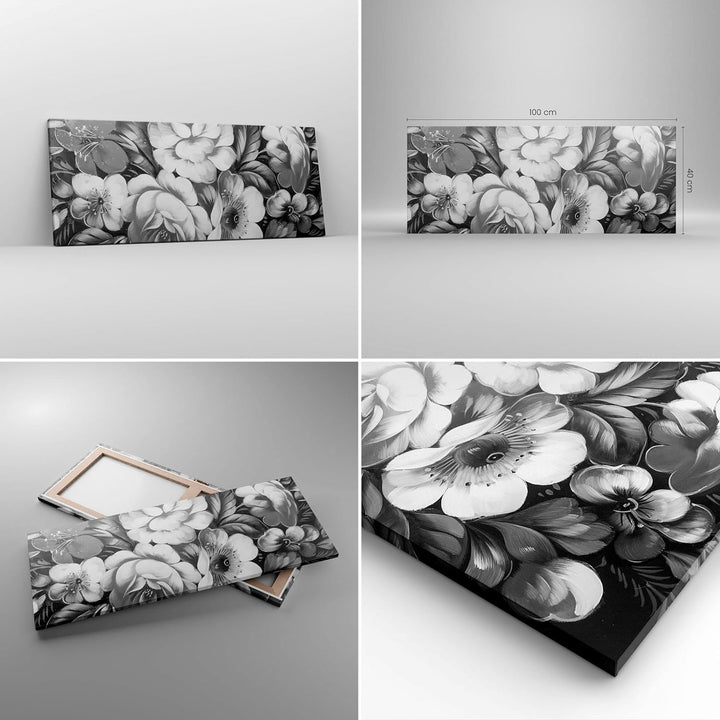 Panorama Bilder auf Leinwand 100x40cm Leinwandbild Blume Blumenstrauss Blatt Gross Wanddeko Bild Sch