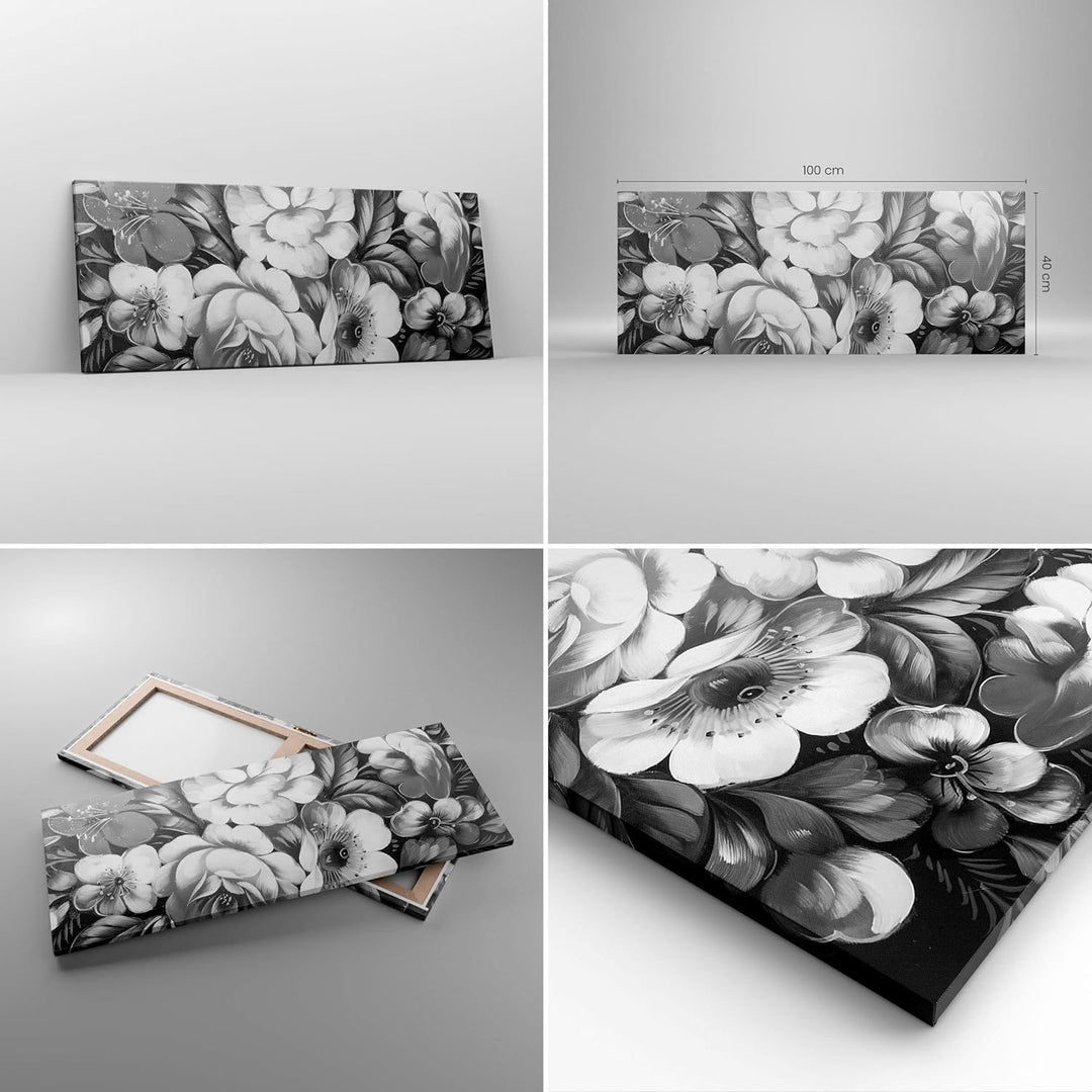 Panorama Bilder auf Leinwand 100x40cm Leinwandbild Blume Blumenstrauss Blatt Gross Wanddeko Bild Sch