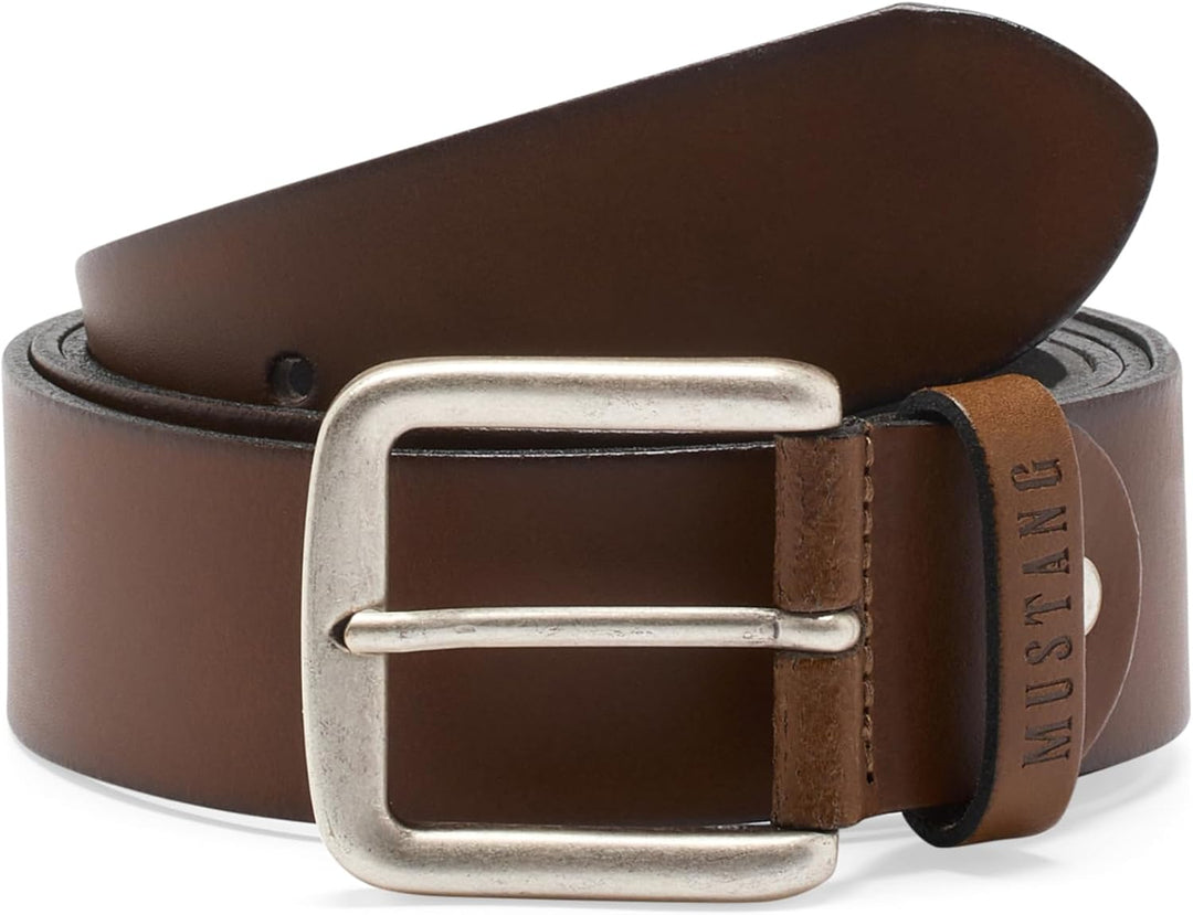 MUSTANG Herren Ledergürtel MG2118L15Z 40mm Gürtelbreite Schwarz Braun 80-115cm W120 Baileys 0660, W1