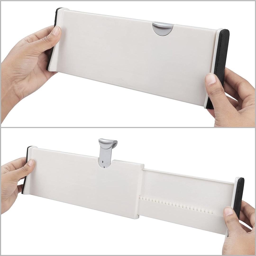 Kurtzy Schubladen Trennsystem Schubladentrenner Verstellbar aus Kunststoff (4er Pack) - L28 x H10cm