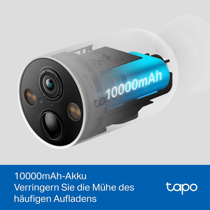 TP-Link Tapo C425 Aussenkamera Akku | Überwachungskamera aussen mit Magnetische Basis, 2K Auflösung,