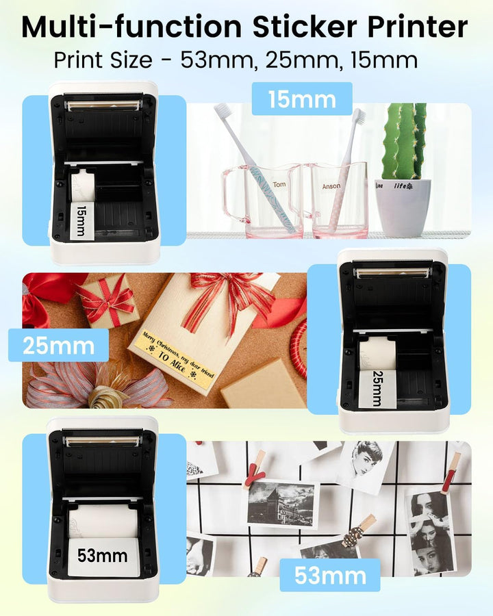 Phomemo M02 Pro 300 DPI Taschendrucker Mini Thermo Fotodrucker für Handy, Sticker Drucker, Kompatibe