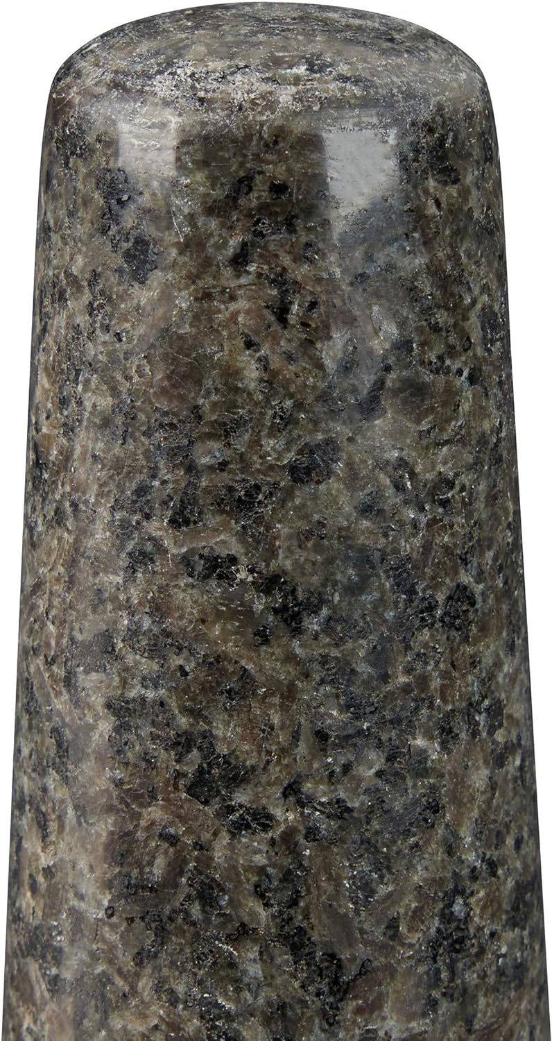 Relaxdays Granit Mörser mit Stössel, robust & langlebig, Gewürze, Kräuter, polierter Steinmörser, Ø