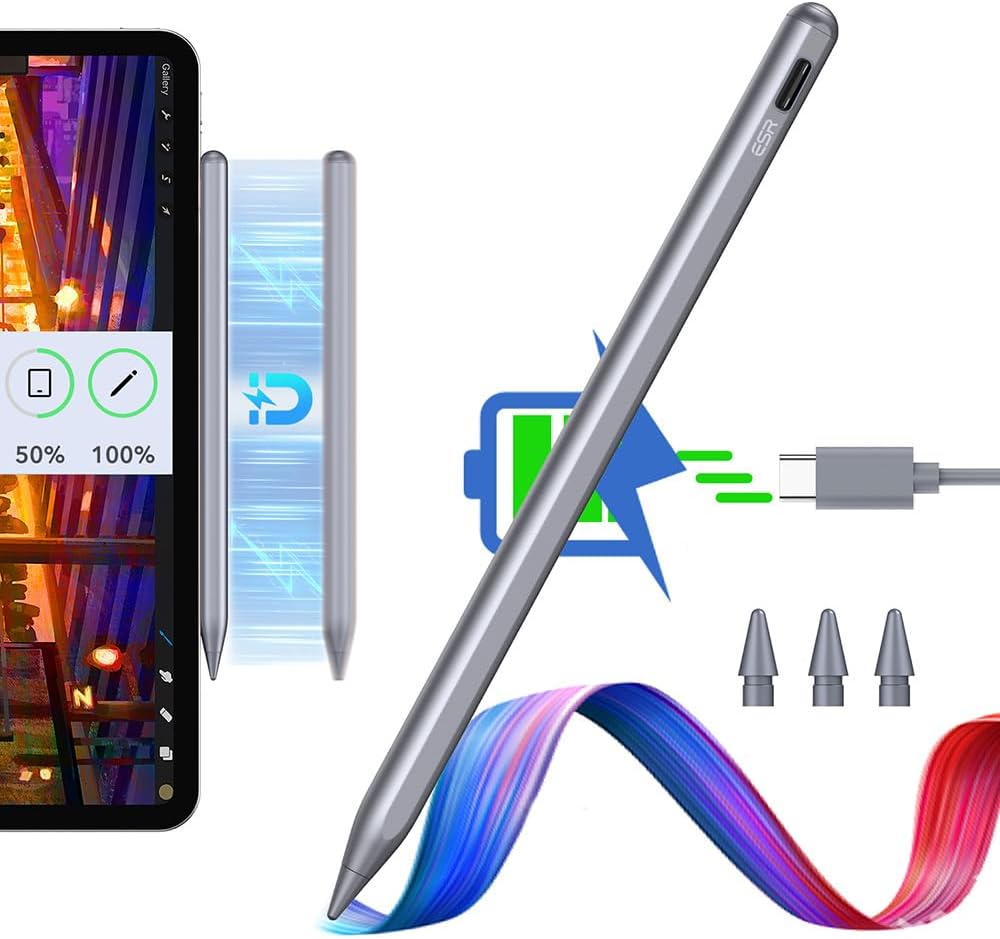 ESR Stylus Stift für iPad, magnetischer iPad Pencil 2. Generation zum kabellosen Laden, mit Neigungs