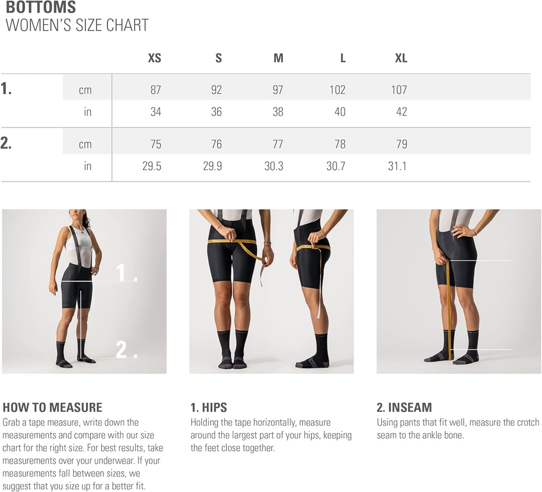 CASTELLI Damen Shorts Free Aero Rc W Bibshort, Schwarz-weiss