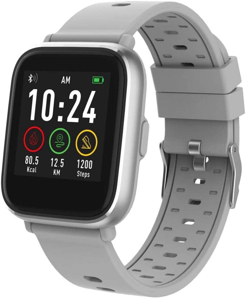 Denver SW-161GREY Bluetooth-Smartwatch mit Herzfrequenzsensor GRAU SW-161 116111000180, 3,3 cm, Grau
