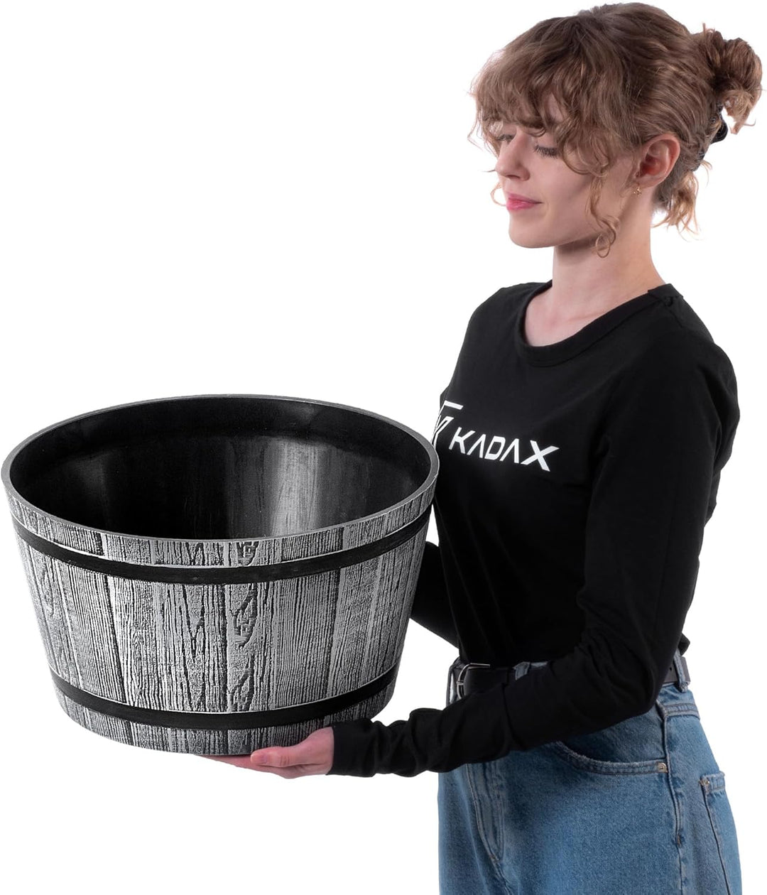 KADAX Blumentopf, Blumenkübel aus Kunststoff, runder Pflanzkübel, Innen- und Aussenbereich, Übertopf