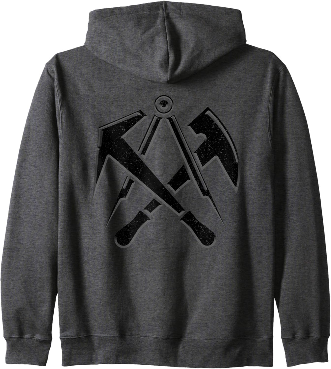 Dachdecker Handwerk Zunftzeichen mit Werkzeug | used Look Kapuzenjacke