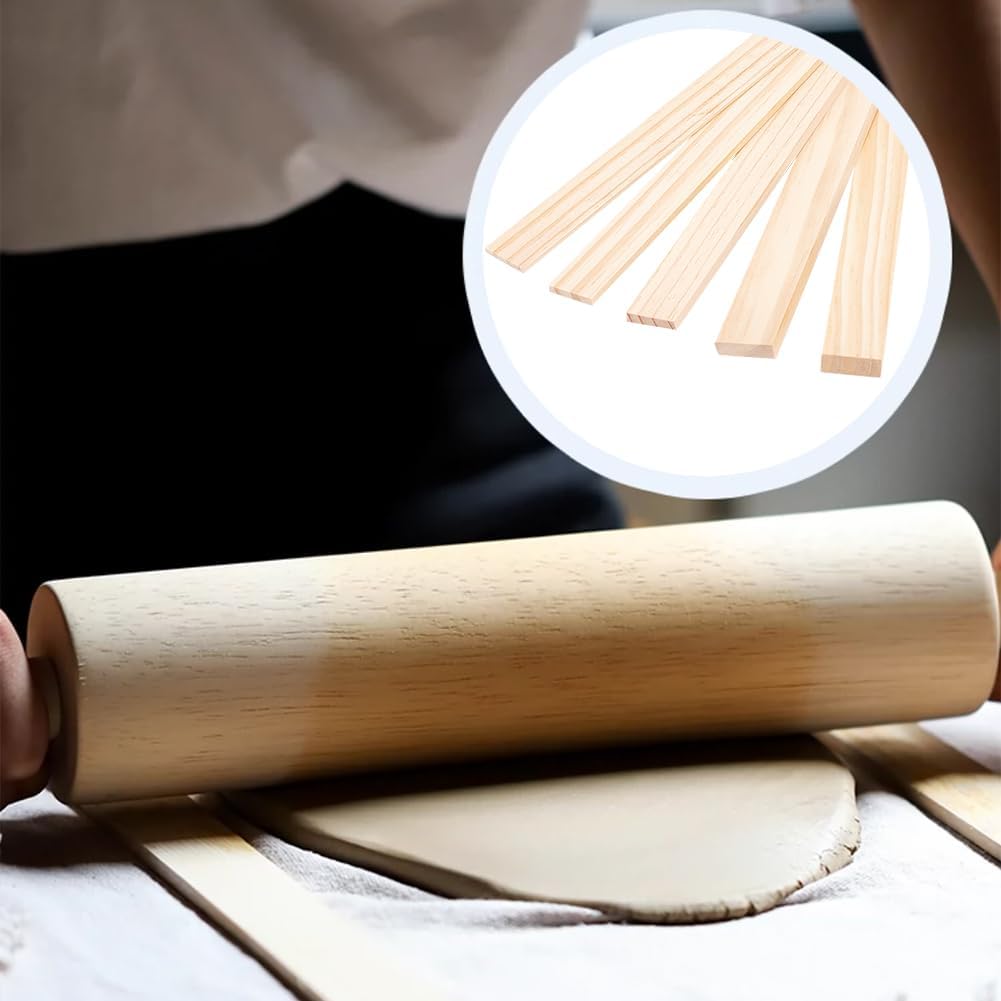 BENECREAT 10pcs Holzplatten Töpferei Werkzeuge, 5 Grösse Rechteck Mud Stick Guide für Töpferei Polym