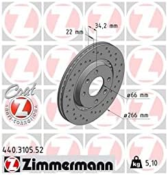 ZIMMERMANN 440.3105.52 Bremsscheibe, hinten, inkl. Set Lager
