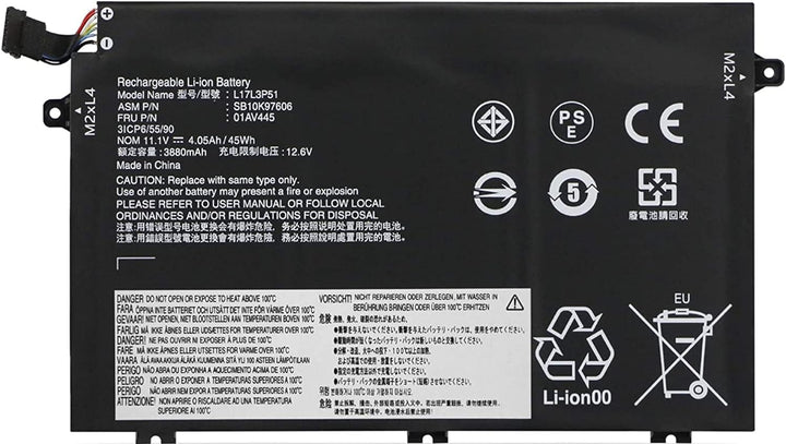 ASKC L17L3P51 Replacement Laptop Akku für Lenovo ThinkPad E480 E485 E490 E495 E580 E585 E590 E595 Se