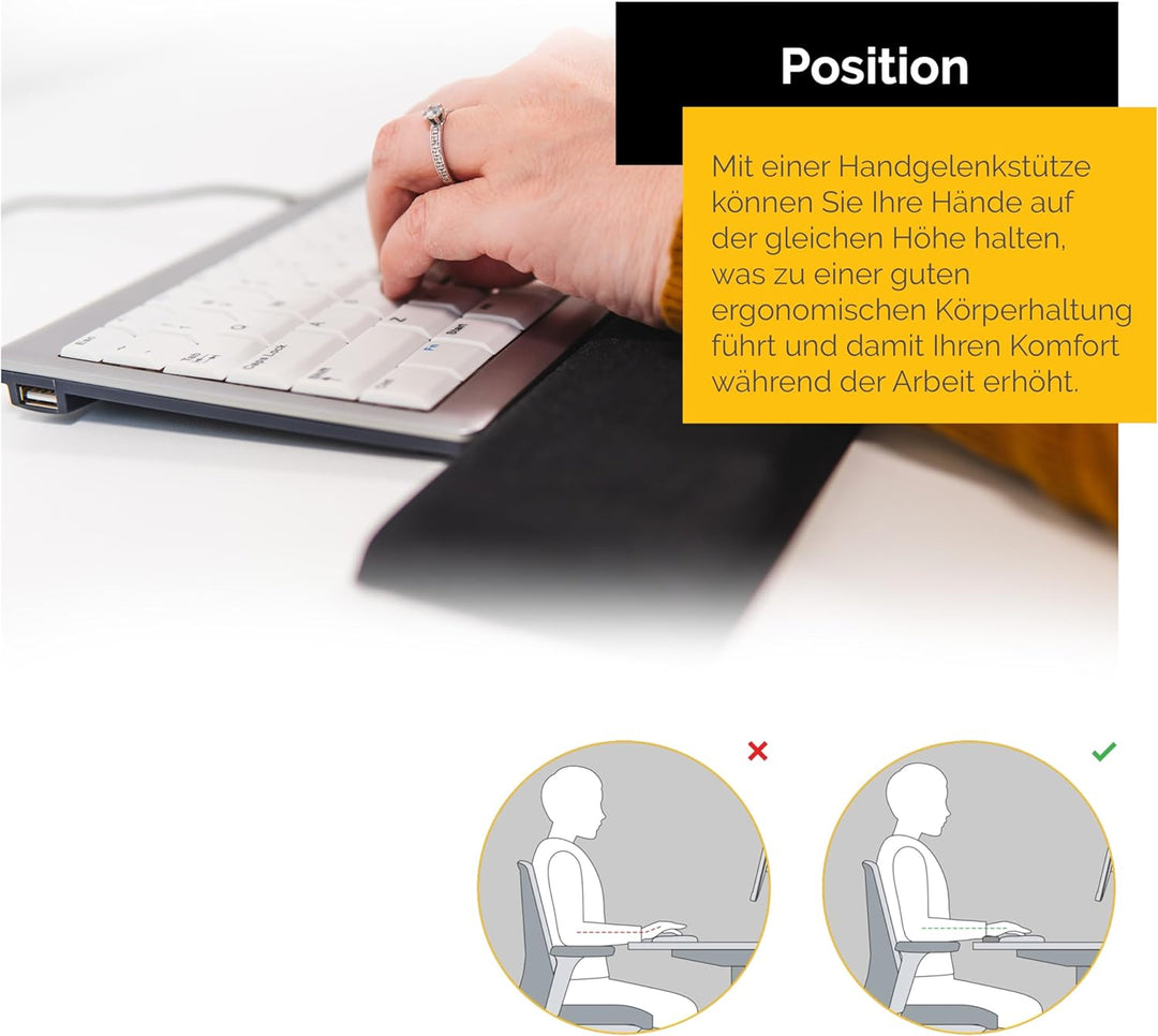 Bakker Elkhuizen Handgelenkauflage Ergo Wrist Rest Standard schwarz BNETWRS