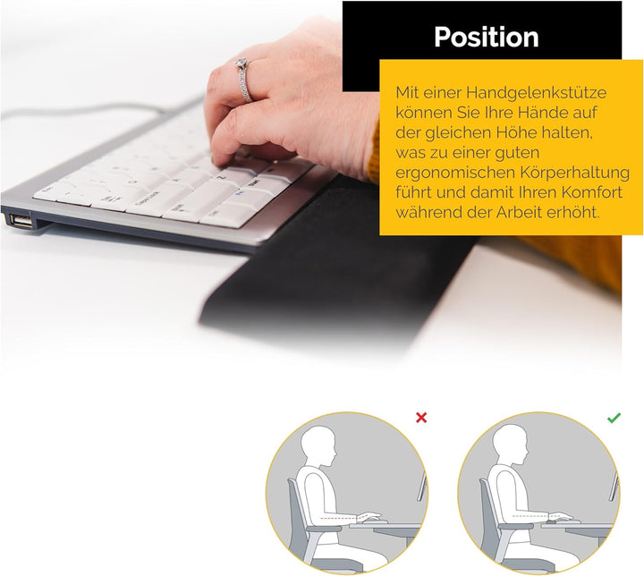Bakker Elkhuizen Handgelenkauflage Ergo Wrist Rest Standard schwarz BNETWRS