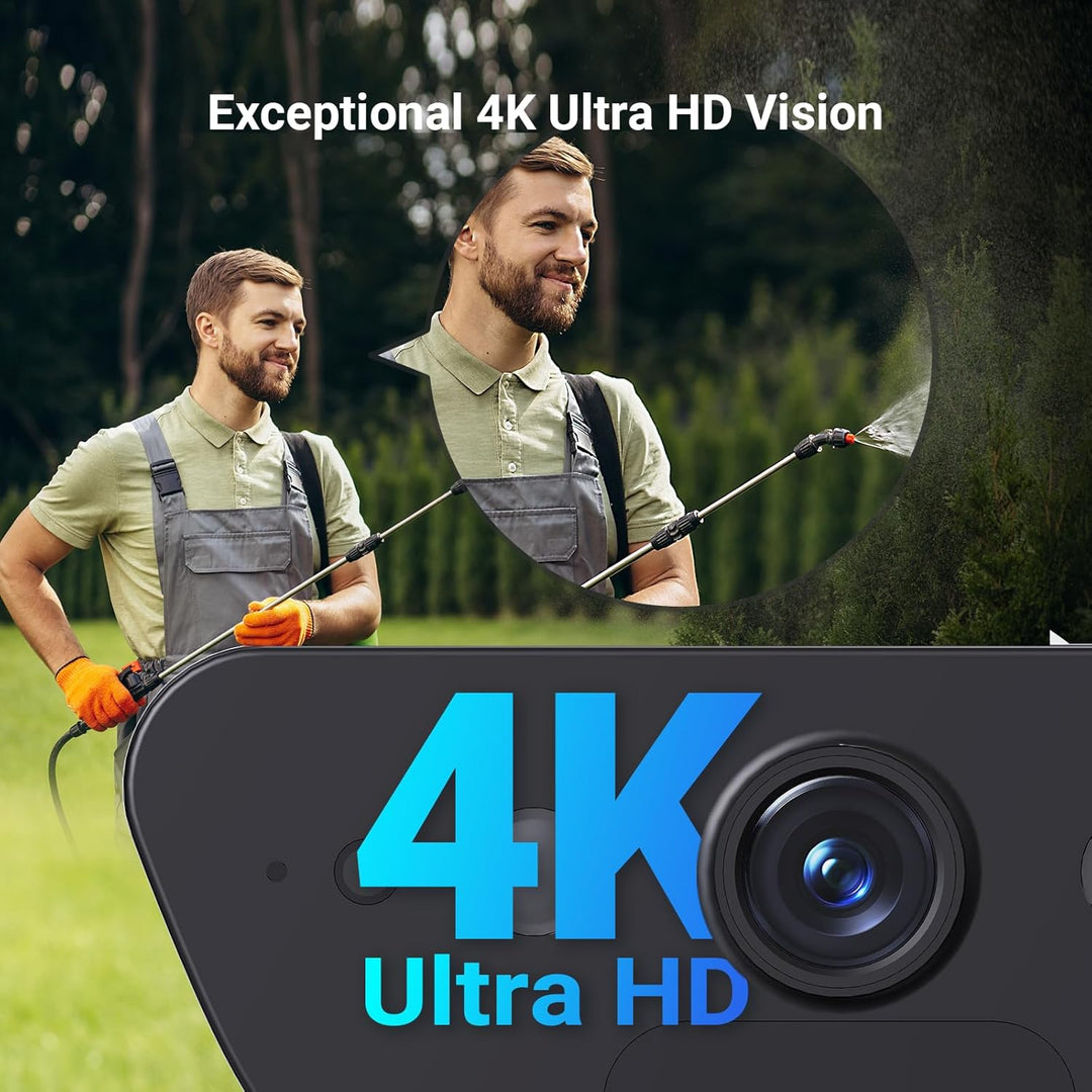 EZVIZ 4K Akku Überwachungskamera mit 10400mAh Akku, kabellose Aussenkamera mit eingebautem 1.4W Sola