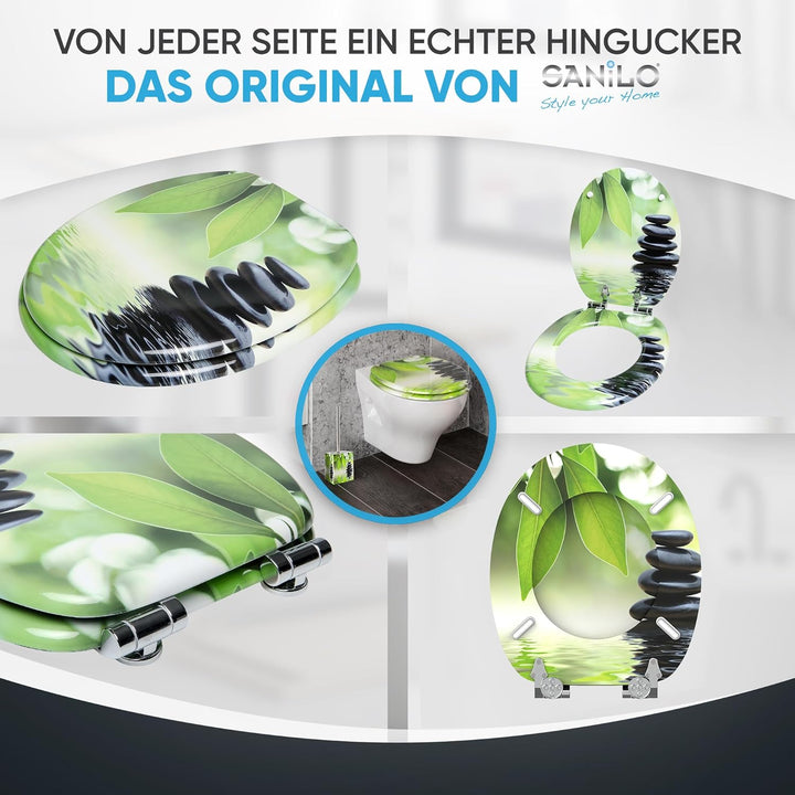 Sanilo WC-Sitz mit Absenkautomatik I Hochwertiger Toilettensitz aus Holz I Toilettendeckel in versch