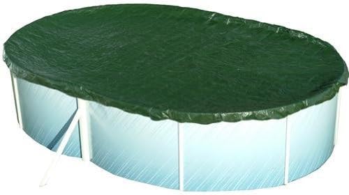 well2wellness® Pool Abdeckplane Poolplane mit 180 g/m² für Ovalbecken und Achtformbecken mit 8,00 x