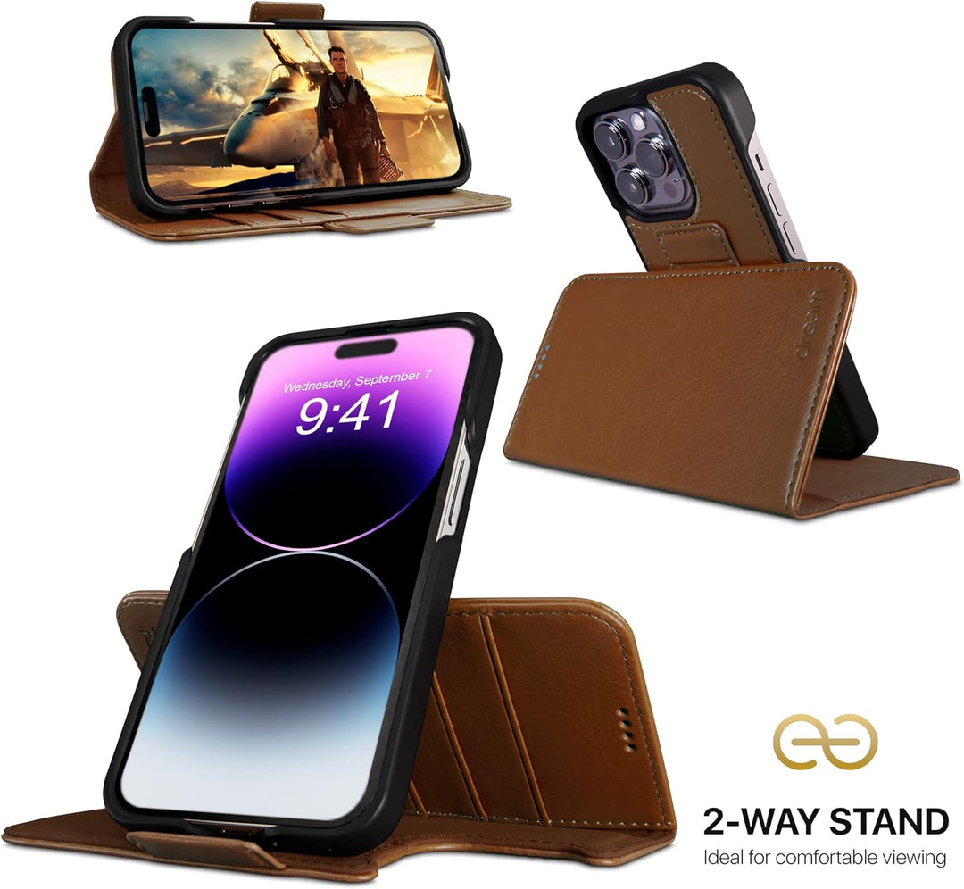 Dreem Fibonacci iPhone 14 Pro Max Brieftaschen-Etui / 2-in-1 stossfestes Etui und abnehmbares Folio