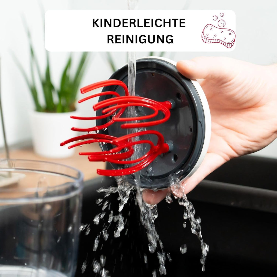 Westmark Handrührgerät, Ohne Strom, Füllvolumen: 1 l, Kunststoff, Rührblitz, Transparent/Weiss/Rot,